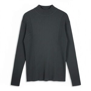 4/$20 Liz Claiborne Black Ribbed Mock Neck Silk Blend Sweater Size L